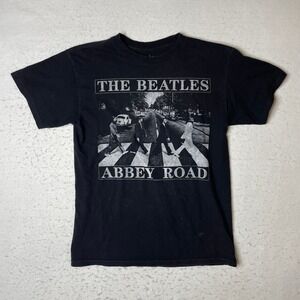 The Beatles Abbey Road Graphic T-Shirt Mens Medium Black Apple Corps 2015 Cotton